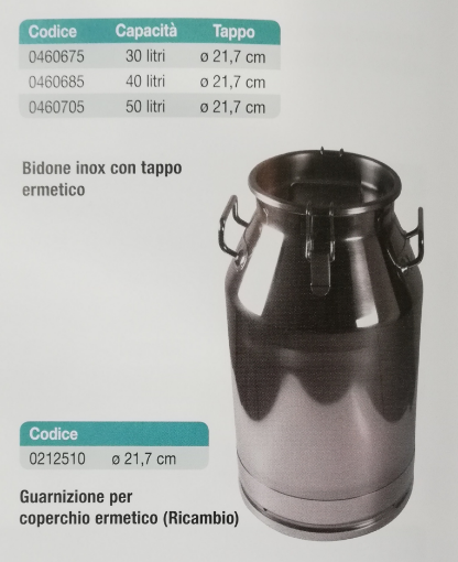 Immagine di Guarnizione x Tappo Ermetico Bidone del Latte Inox da 21,7cm