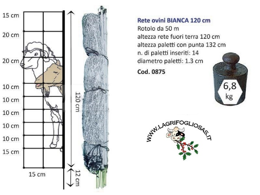 Immagine di RETE OVINI 120cm F.T. 50mt BIANCA EURO-NETZ