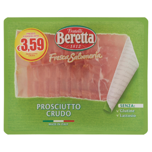 Immagine di PROSCIUTTO CRUDO GR.100 BERETTA VASCHETTA