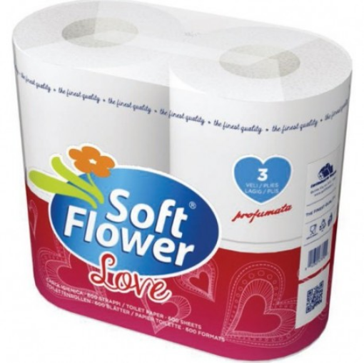 Immagine di CARTA IGIENIENICA SOFT FLOWERS 230strappi x 6 rotoli