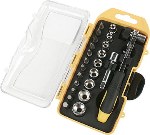 Immagine di SERIE CHIAVI BUSSOLA+CRICCHETTO+BITS. sr23pz 1/4