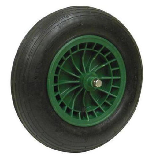 Immagine di RUOTA x CARRIOLA  FORT VERDE 2tele/perno130mm (PFU-COMPRESO)