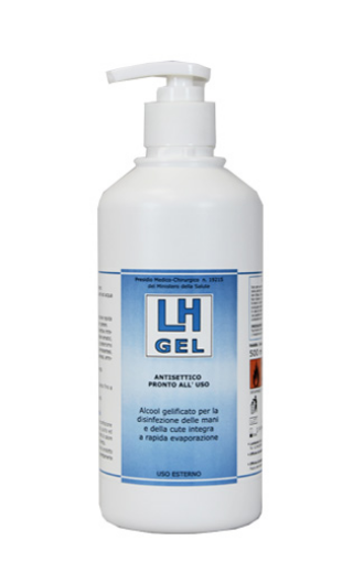 Immagine di LH GEL Disinfettante Mani 1lt Antibatterico Antisettico a base di Alcool Etilico 62g./100g. Di Prodotto - ESAURITO