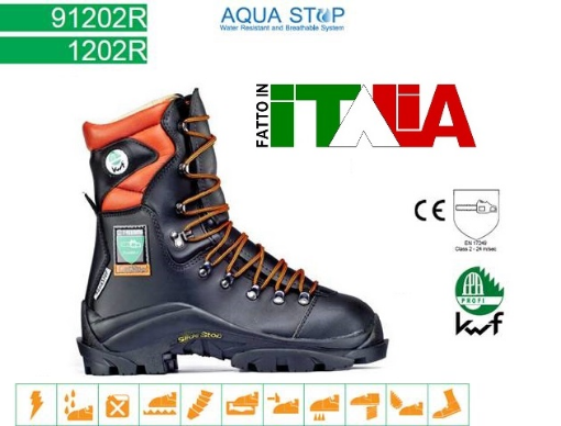 Immagine di Scarpone Boscaiolo Antitaglio in Pelle con Fodera ACQUASTOP - Safety shoes