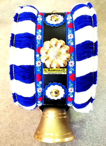 Immagine di Campana in Ottone Austria 70mm con Collare Lavorato BLU/BIA