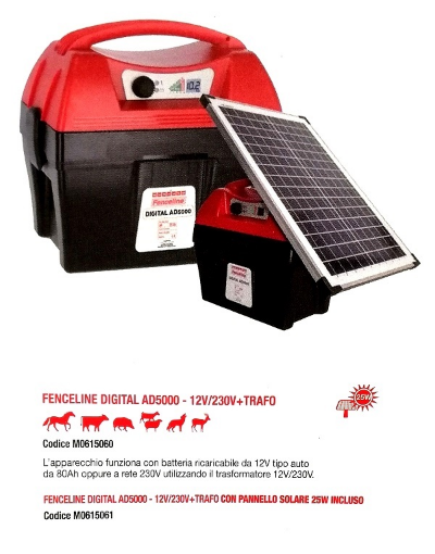 Immagine di KIT ELETTRIFICATORE DIGITAL AD5000 5,8j 12v + PANNELLO SOLARE 20W fenceline