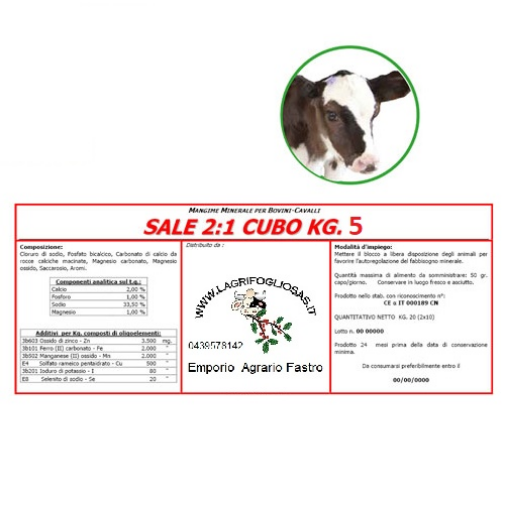 Immagine di Blocco Sale 2:1 x BOVINI Rullo 5kg