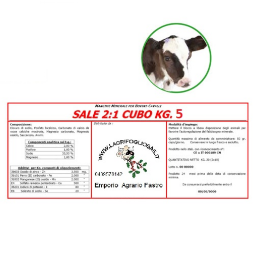 Immagine di Blocco Sale x BOVINI Rullo 5kg