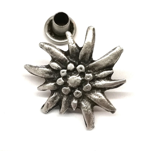 Immagine di Edelweiss klein - Borchia Stella Alpina 20mm con bottone a battere