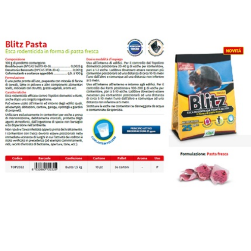 Immagine di Bocconi Blitz Pasta Topicida 1,5kg - Brodifacoum 0,005