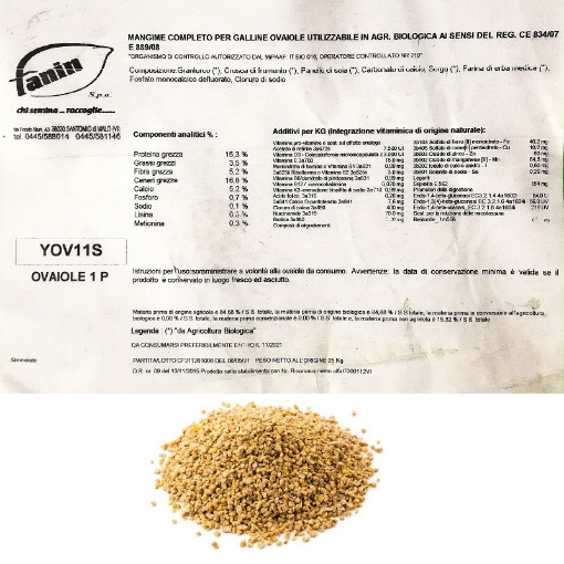 Mangime Biologico Galline Ovaiole 1Pellet S.25kg Nutristar