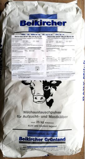 BABY MILCH BLAU 50 - Latte in polvere per Vitelli - Sacco 25kg - Mangime  per vacche da latte conforme alle norme per la produzione di latte da
