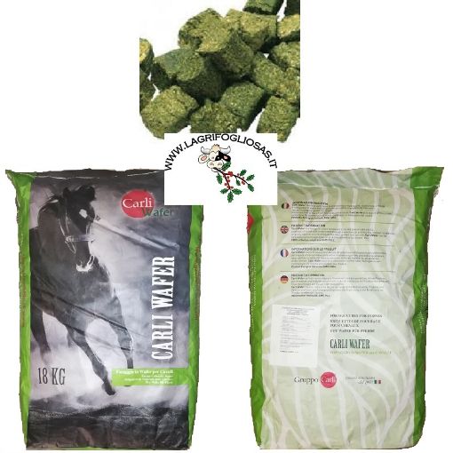 Immagine di Wafer 50-50 Fieno-Erba Medica cm3x3 sacco da 18kg - VENDITA A BANCALE INTERO