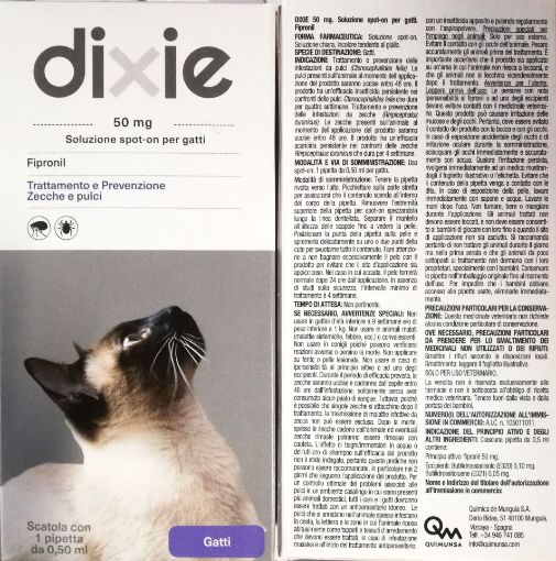 Immagine di Dixie Fipronil Spot on Gatto 0,5ml 1pipetta