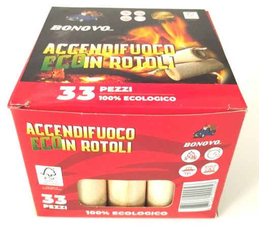 Immagine di Accendifuoco ECO Rotolini Stoppino/Cera 33pz