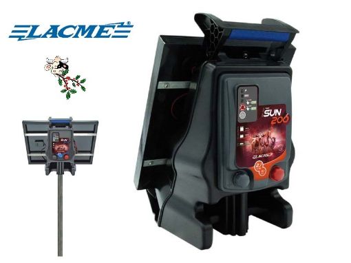 Immagine di ELETTRIFICATORE SUN 200 12/220V 2jOUT 3jIN CON PANNELLO DA 33 W + BATTERIA 12V- 18 AH LACME