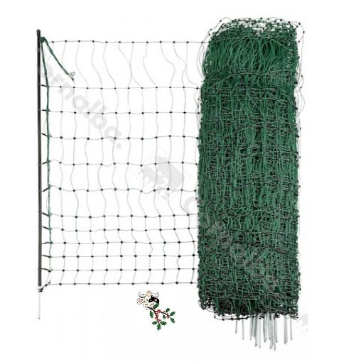 Immagine di RETE ELETTRIFICABILE 1 PUNTA VERDE PER POLLAME 112cm 50mt