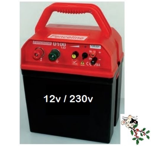 Immagine di D100 9V / 12V / 230V  1,0Jin 0,8Jout - Elettrificatore completo di cavi 12v e Trasformatore 230v