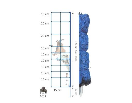 Immagine di RETE BLU OVINI FUTURE-net 120 cm fuori terra / 132 cm. totale - mt.50 PALO FIBRA