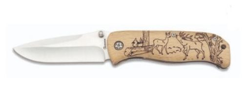 Immagine di COLTELLO CHIUDIBILE INCISO CERVO LAMA 8,5cm