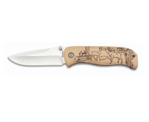 Immagine di COLTELLO CHIUDIBILE INCISO CERVO LAMA 8,5cm
